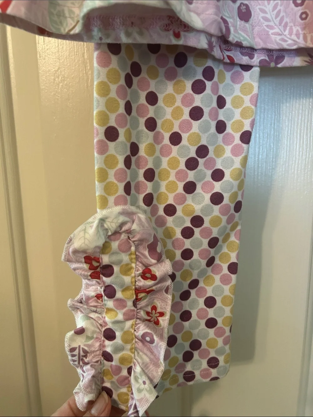 Kids Long Sleeve Lilac Bird Print Matching Set